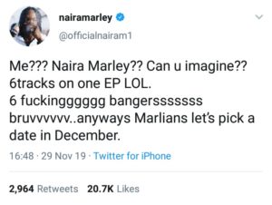 Naira Marley set to drop ep this December