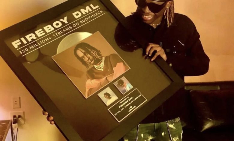 Fireboy DML Receives Plaque For Hitting 350+ Million